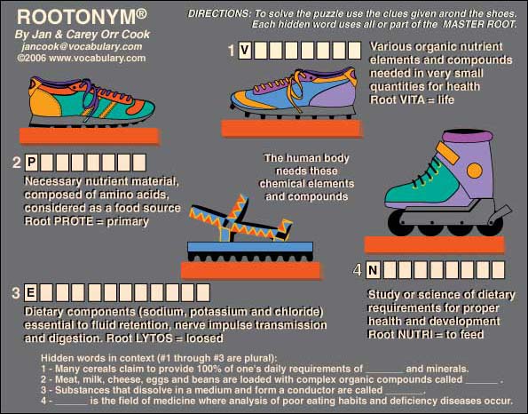 Nutrition vocabulary games, Nutrition vocabulary puzzles - www ...