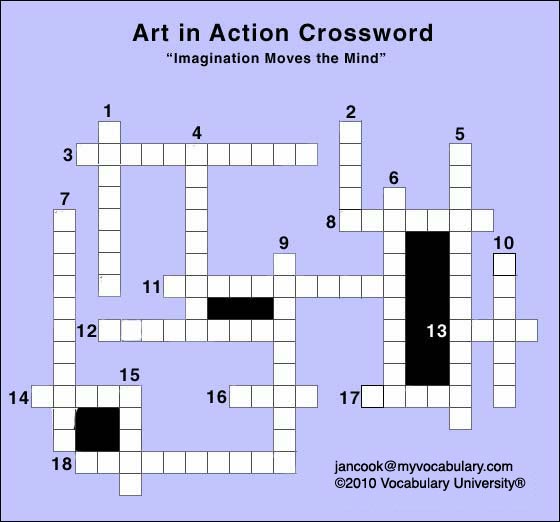 Art in Action vocabulary games Art in Action vocabulary puzzles www
