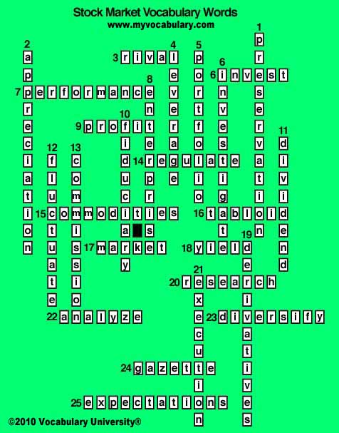 stock market vip crossword puzzle