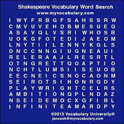 Shakespeare vocabulary games, Shakespeare vocabulary puzzles - www