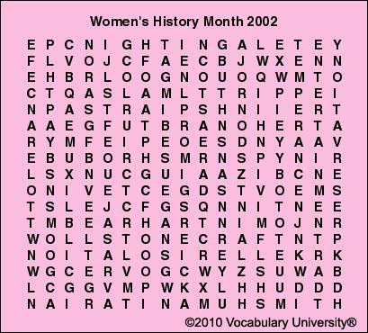 womens history month vocabulary games womens history