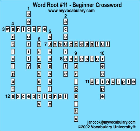 Crossword Answer Image